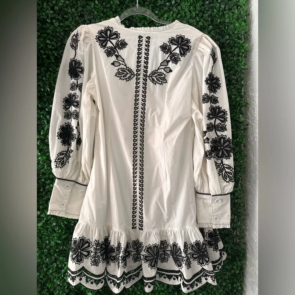 FARM Rio White & Black with Black Embroidery Dress - Picture 5 of 9